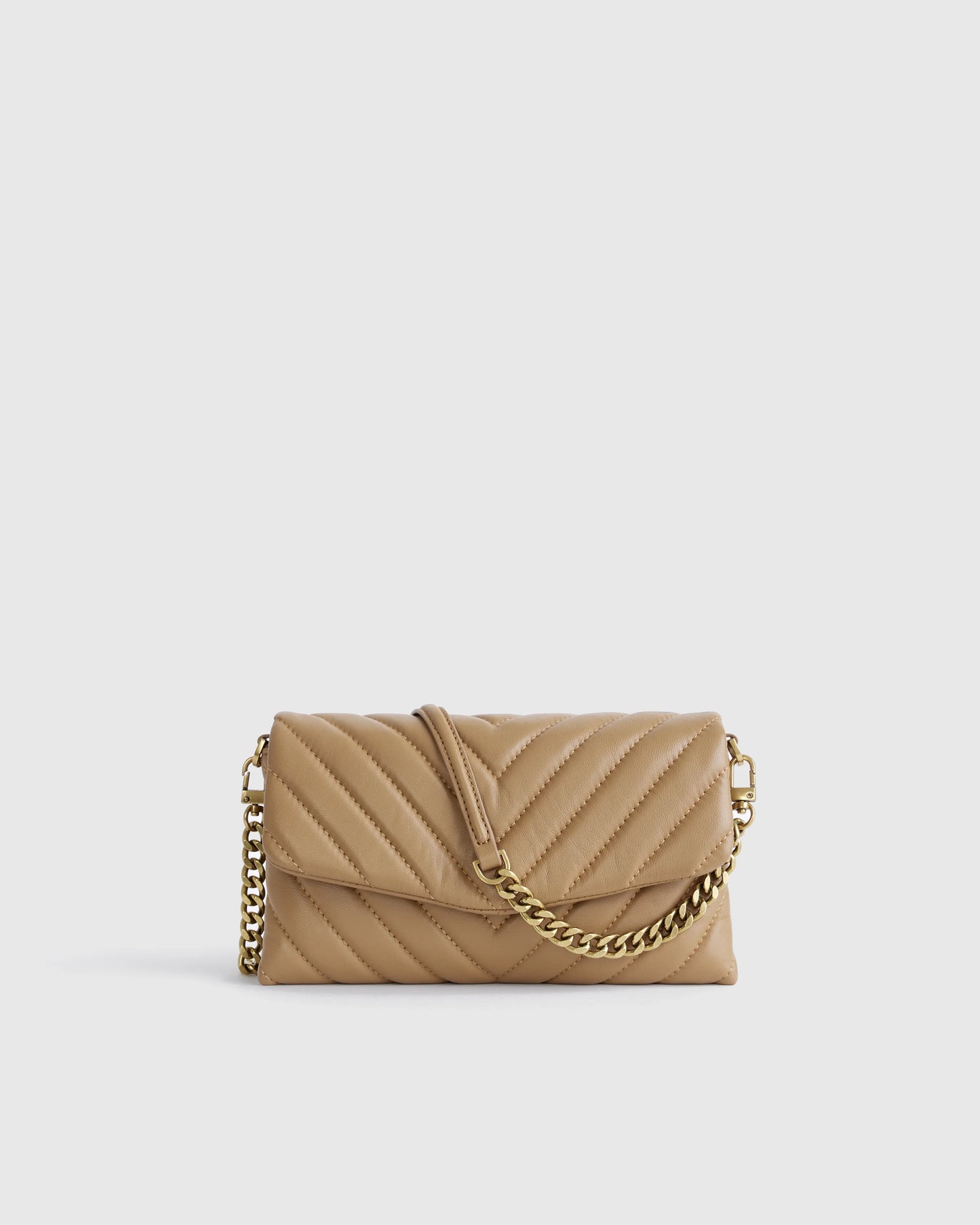 Italian Leather Quilted Wallet Crossbody - One Size / Black/Gold