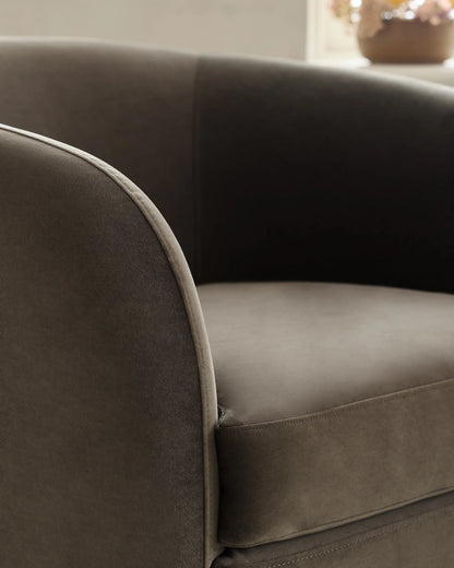 Performance Velvet Swivel Chair - One Size / Performance Velvet Taupe