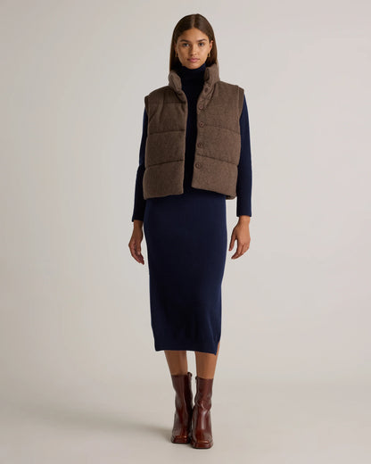 Mongolian Cashmere Puffer Vest - XS / Black
