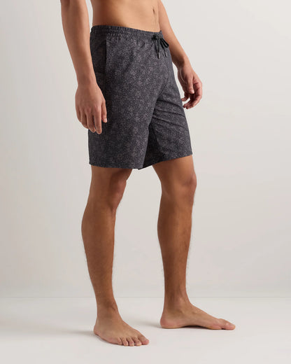 Italian Swim Trunks - 9" - S / Navy Palms