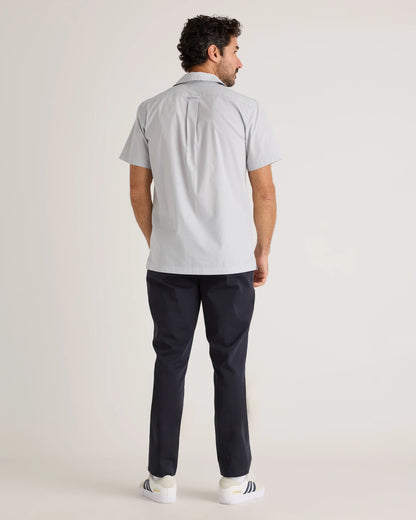 Organic Cotton Stretch Poplin Camp Shirt - S / White