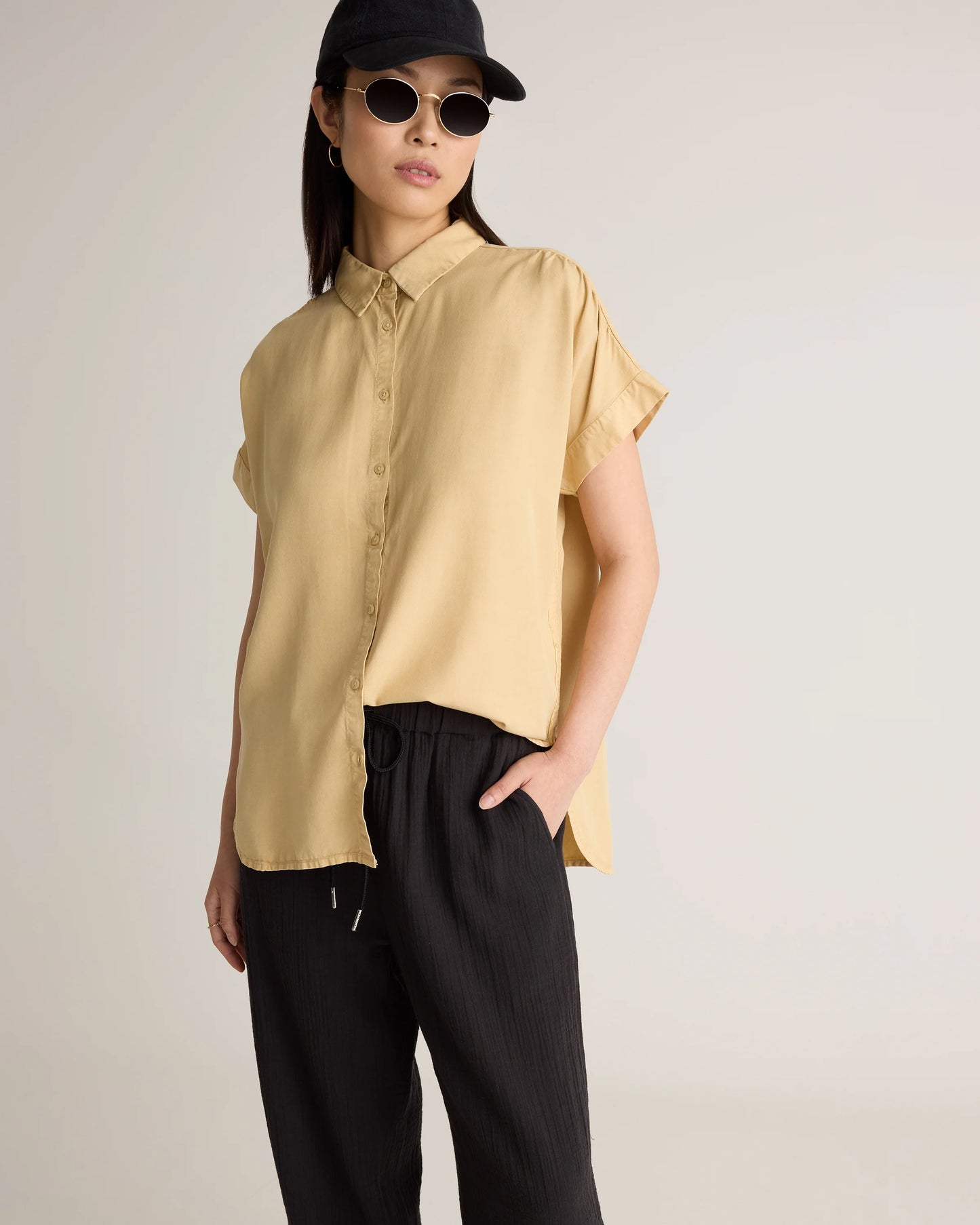 100% Organic Cotton Gauze Straight Leg Pants - XS / Spiced Orange