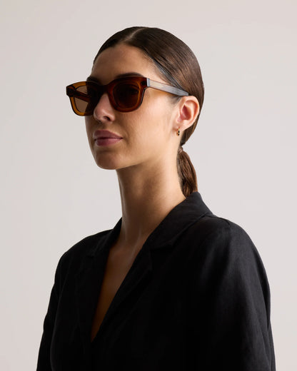 Aspen Polarized Acetate Sunglasses - One Size / Clear Spice with Brown lens