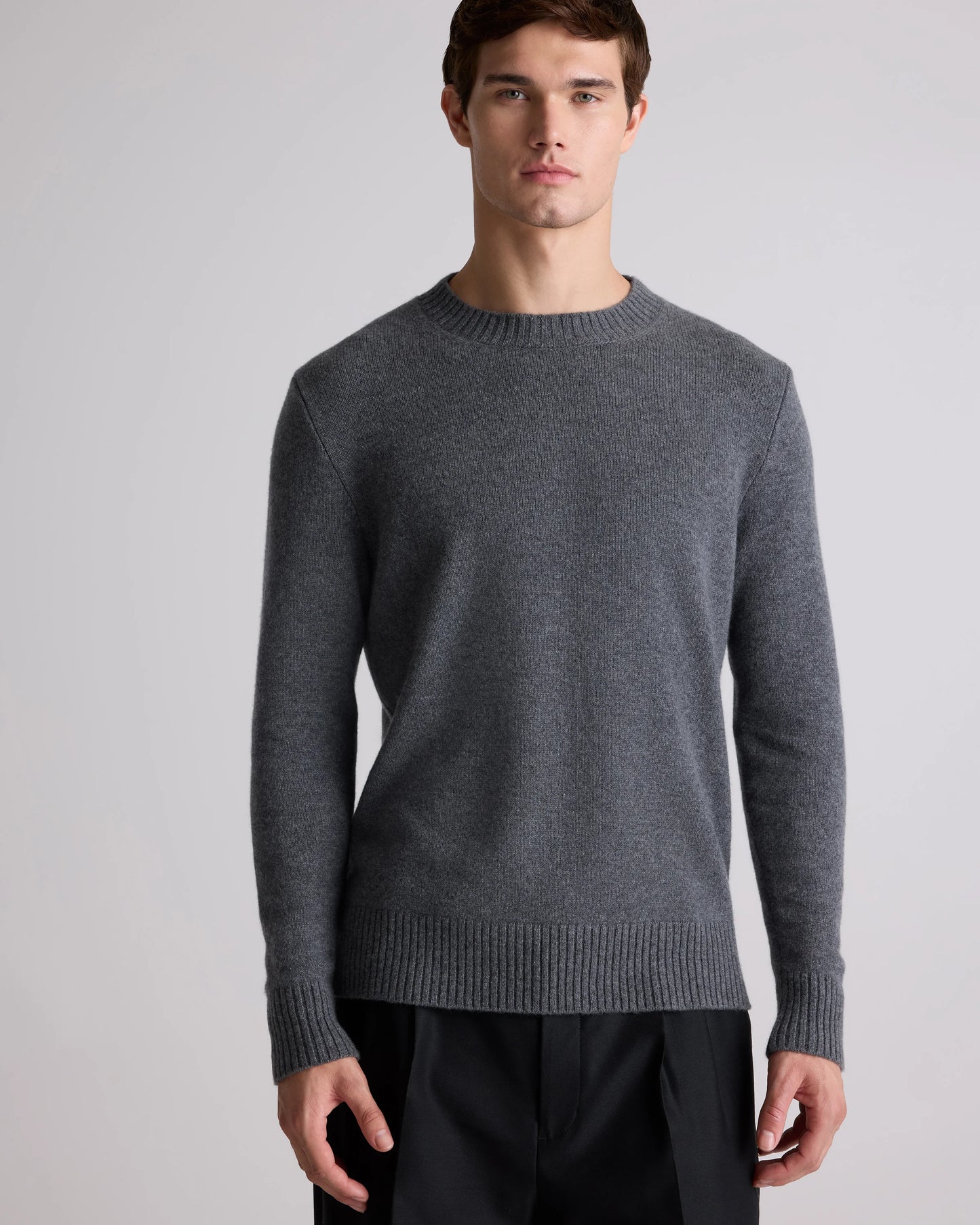 Luxe Baby Cashmere Crewneck Sweater - S / Heather Pewter