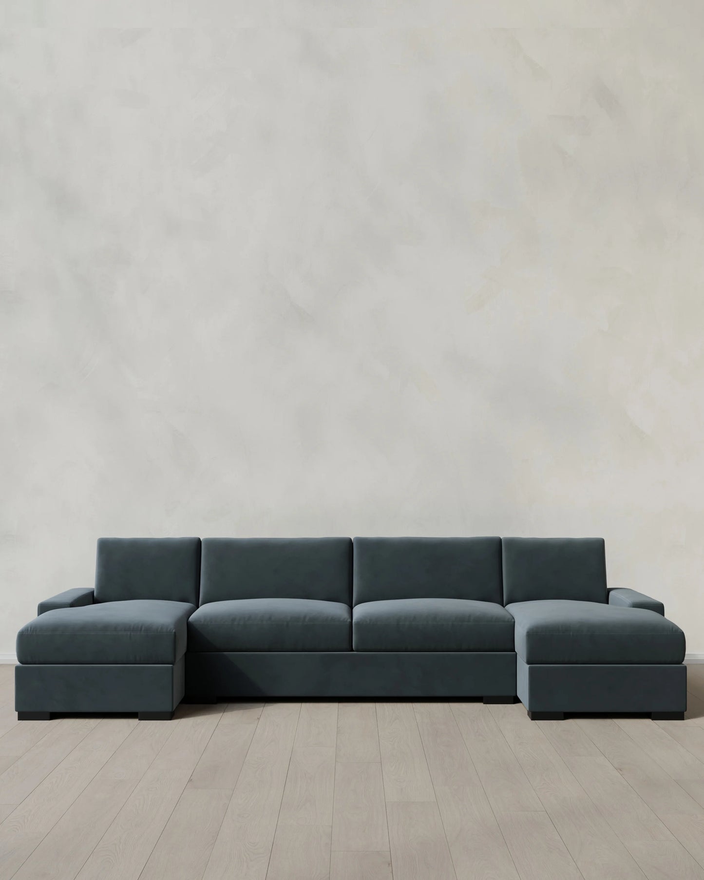 Stillman U Sectional in Performance Velvet - One Size / Java