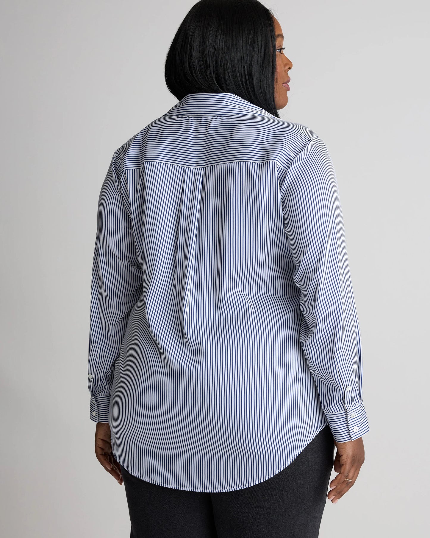 Washable Stretch Silk Notch Collar Blouse - 1X / Vintage Pink