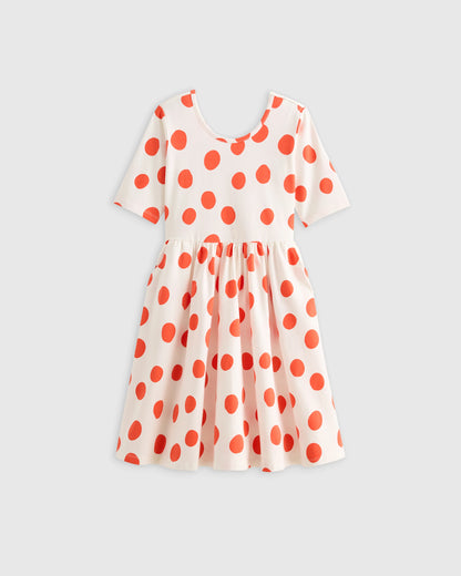 Organic Cotton Skater Dress - 6 / Sweet Cherries