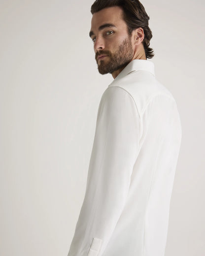 Commuter Stretch Pique Long Sleeve Button Down - XS / Dark Coal