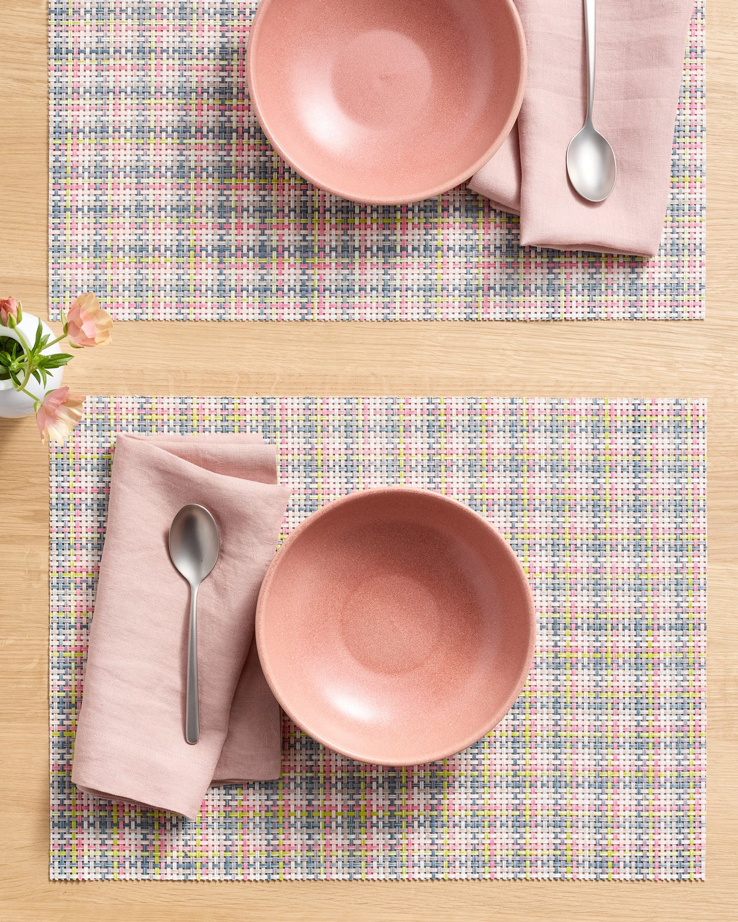 Basketweave Easy-Care Rectangular Placemat, Set of 4 by Chilewich - One Size / Celadon