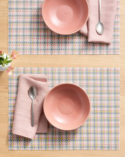 Basketweave Easy-Care Rectangular Placemat, Set of 4 by Chilewich - One Size / Celadon