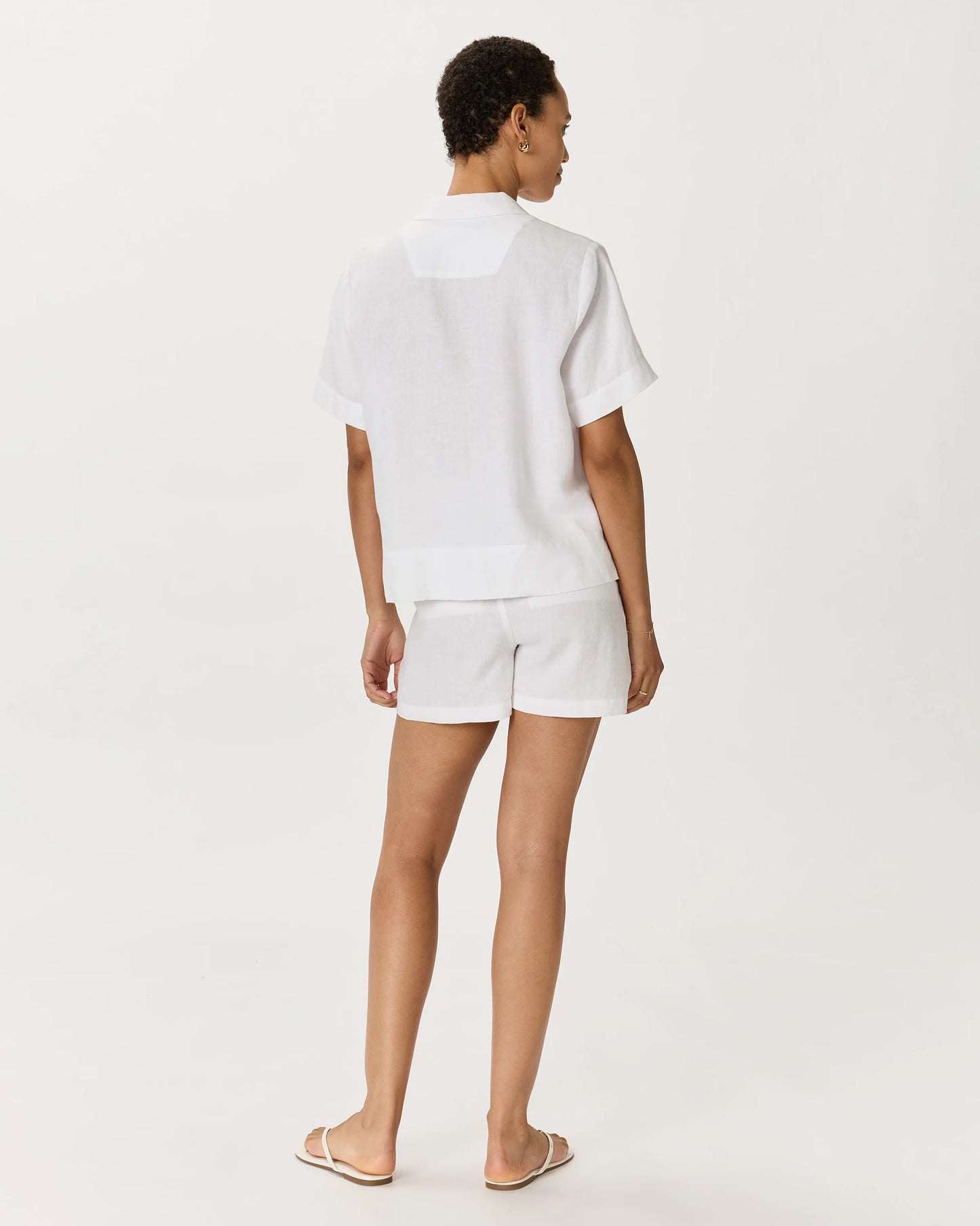 100% European Linen Shorts - XS / Taupe Brown Gingham