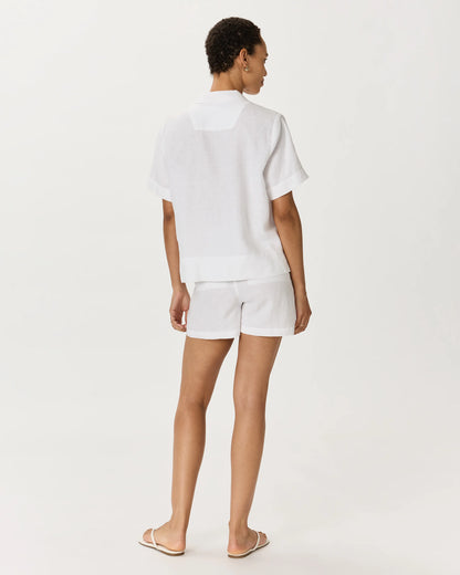 100% European Linen Shorts - XS / Taupe Brown Gingham