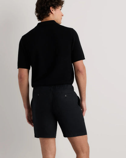 100% European Linen Shorts - 7" - S / Black