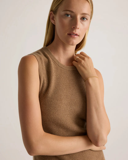 Mongolian Cashmere Sleeveless Midi Sweater Dress - XS / Black