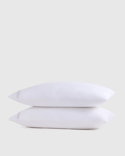 Organic Crisp Percale Pillowcase Set - Standard / White