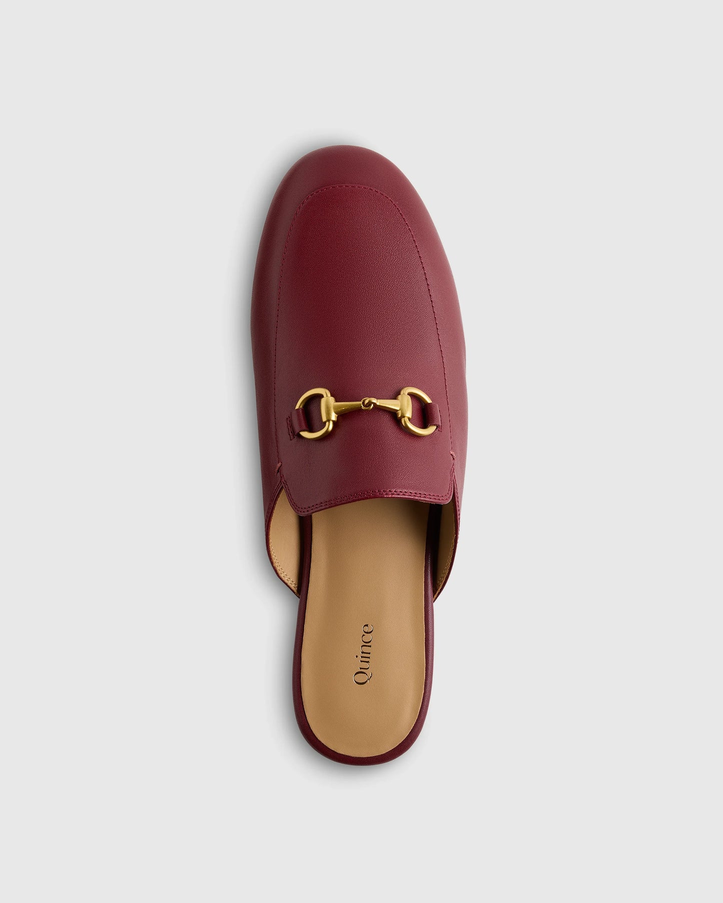 Italian Leather Horsebit Loafer Mule - 5 / Garnet