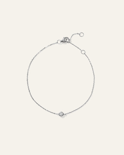 14K Gold Diamond Solitaire Bezel Bracelet - One Size / Yellow Gold