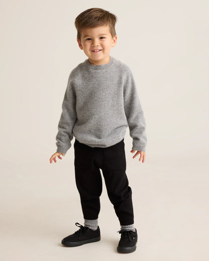 Washable Cashmere Crewneck Sweater - 2T / Forest Floor Green
