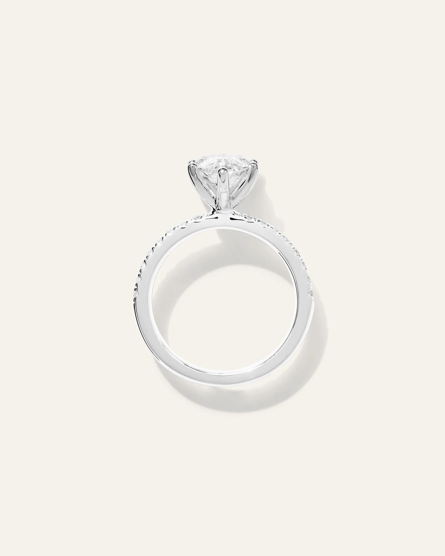 Lab Grown Diamond Marquise Petite Pave Engagement Ring - 3ct - 4 / Yellow Gold