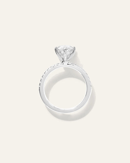 Lab Grown Diamond Marquise Petite Pave Engagement Ring - 3ct - 4 / Yellow Gold