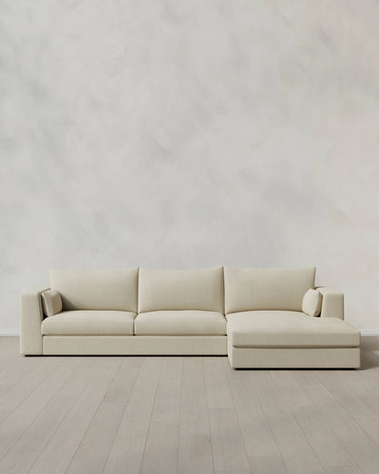 Oasis Chaise Sectional in Performance Linen - Right Arm / Sand