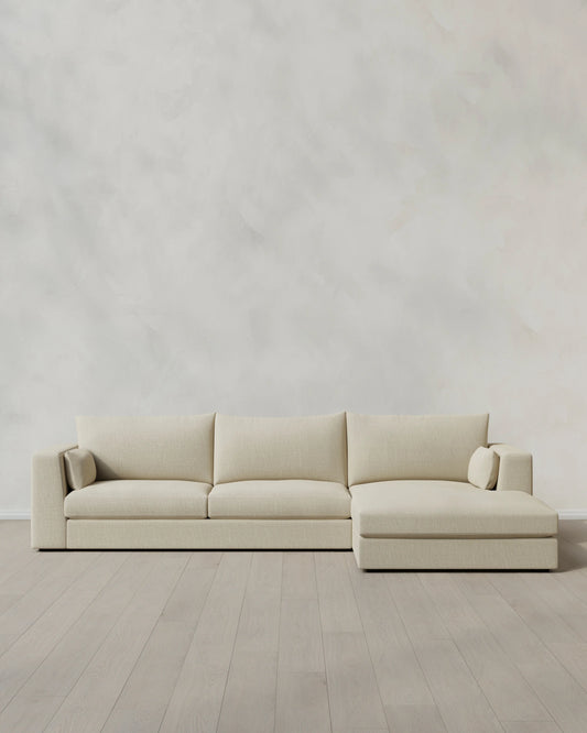 Oasis Chaise Sectional in Performance Linen - Right Arm / Sand