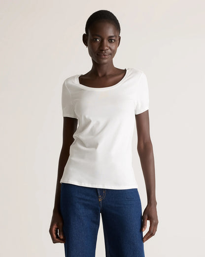 Cotton Modal Scoop Neck Tee - XS / Navy