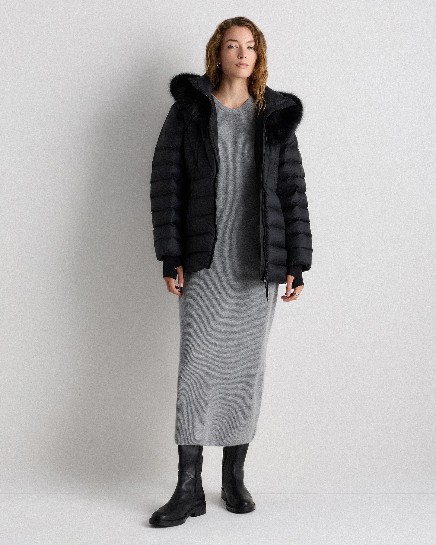 Responsible Down Belted Puffer Coat - XS / Hot Fudge