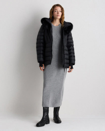 Responsible Down Belted Puffer Coat - XS / Hot Fudge