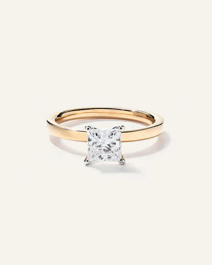 Lab Grown Diamond Princess Comfort Fit Engagement Ring - 1ct - 4 / Yellow Gold