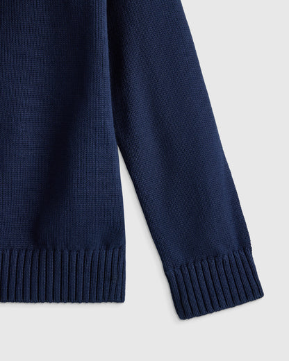 Boys 100% Organic Cotton Quarter-Zip Sweater - 2T / Navy