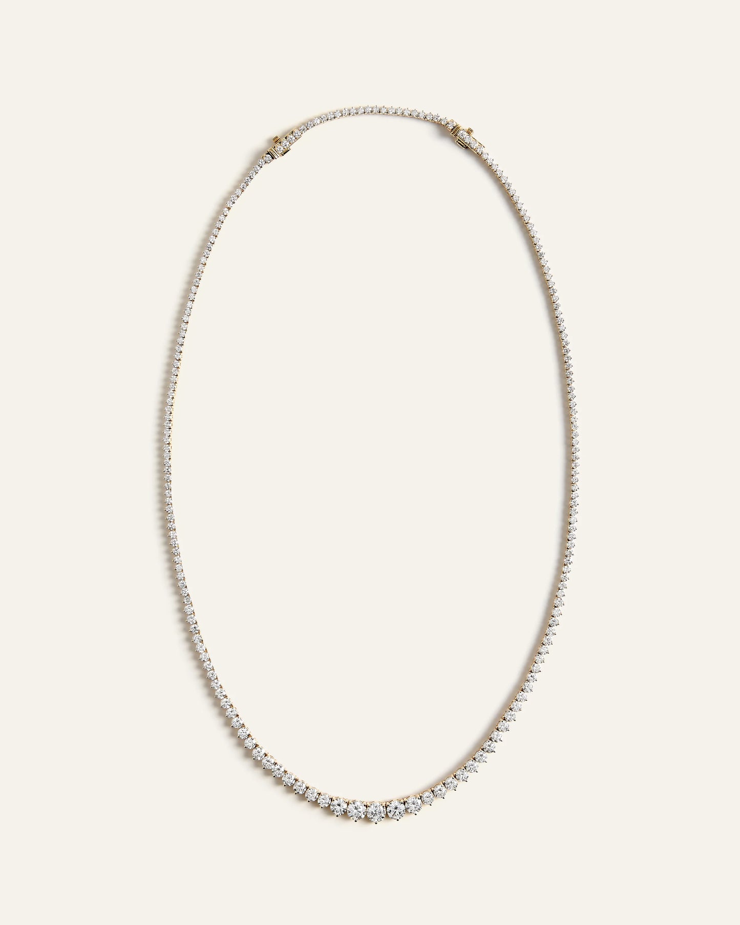14K Gold Lab Grown Diamond Graduated Tennis Necklace - 10ctw - One Size / Yellow Gold