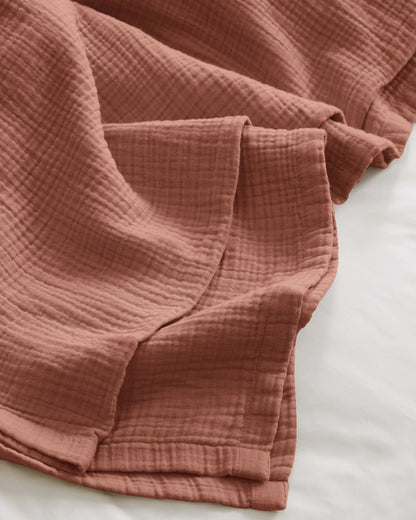 Organic Cotton Gauze Blanket - Full/Queen / Dried Sage