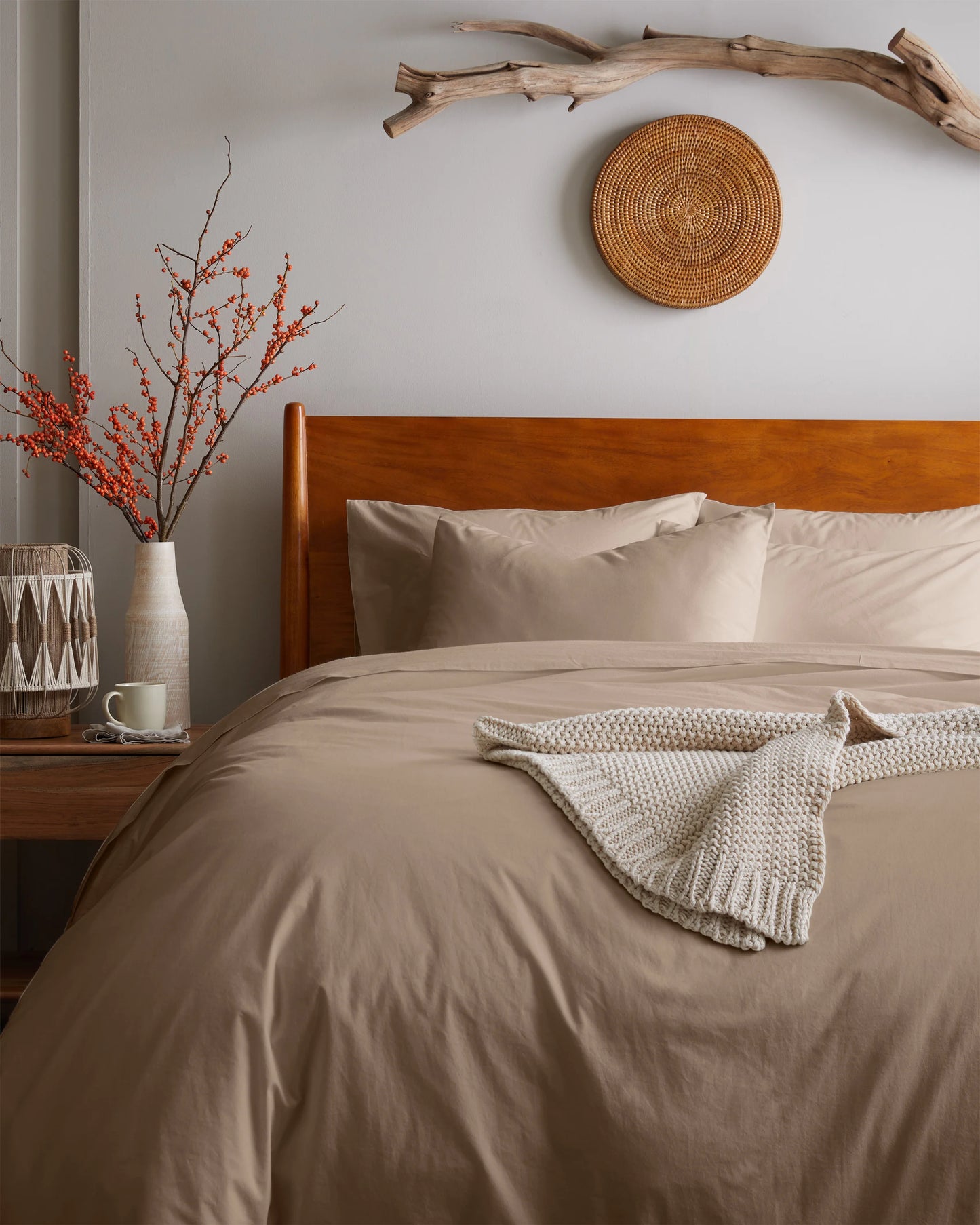 Organic Brushed Cotton Duvet Cover - Twin / Toffee