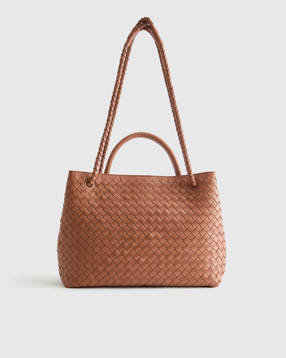 Romy Handwoven Satchel - One Size / Cognac