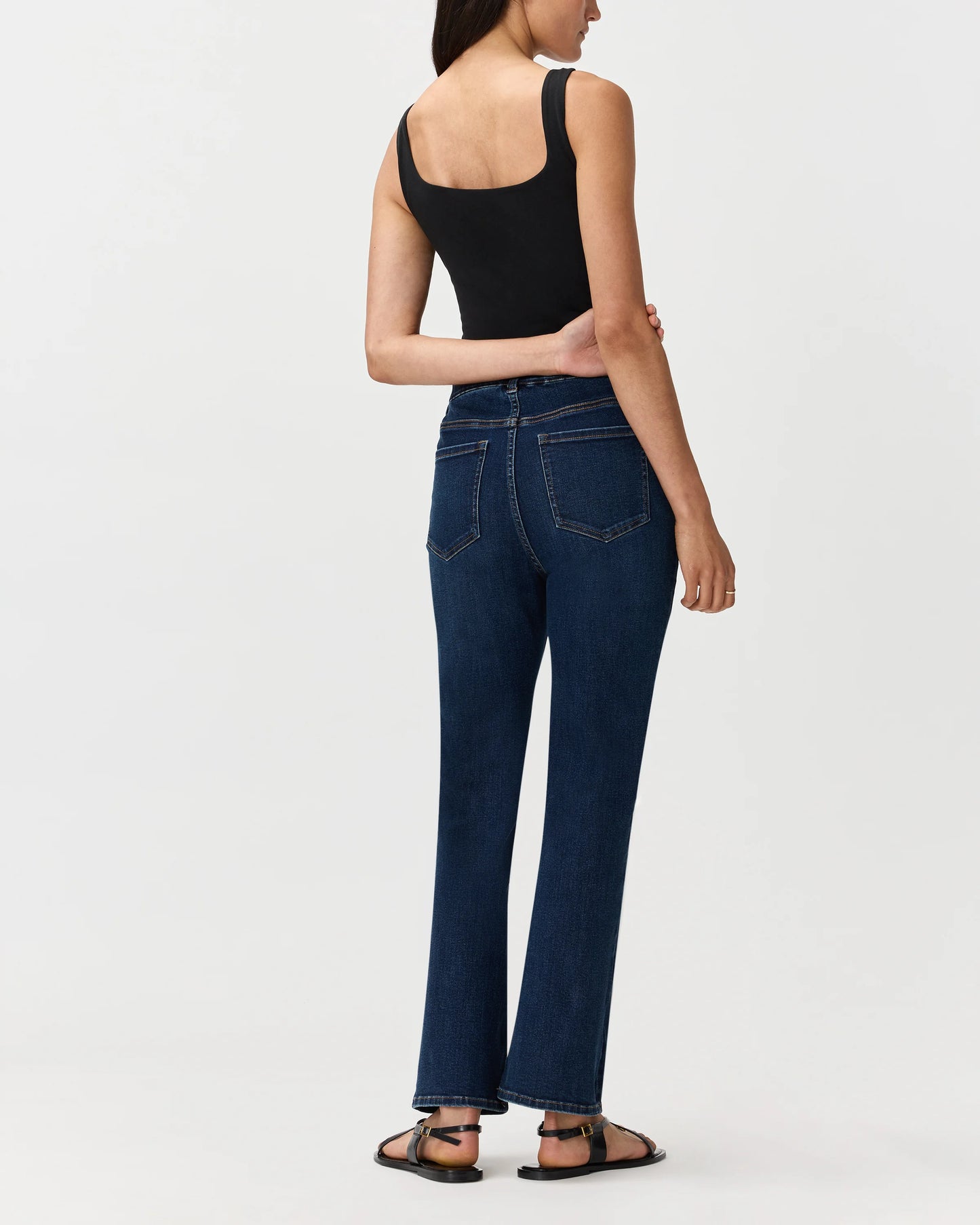 Nina Stretch Pull-On Kick Flare Jeans - XS / Raven Black