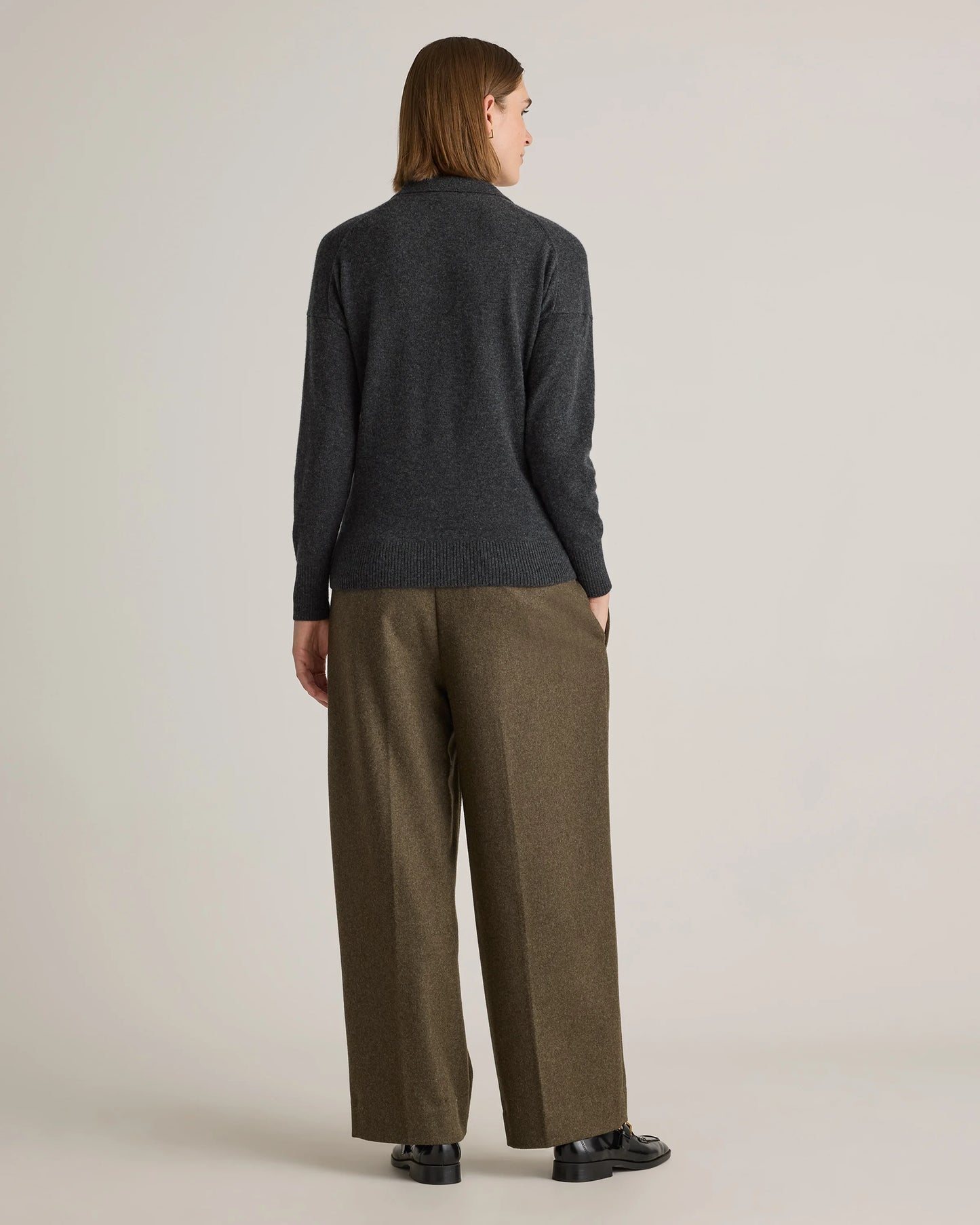Mongolian Cashmere Polo Sweater - XS / Pale Custard Yellow