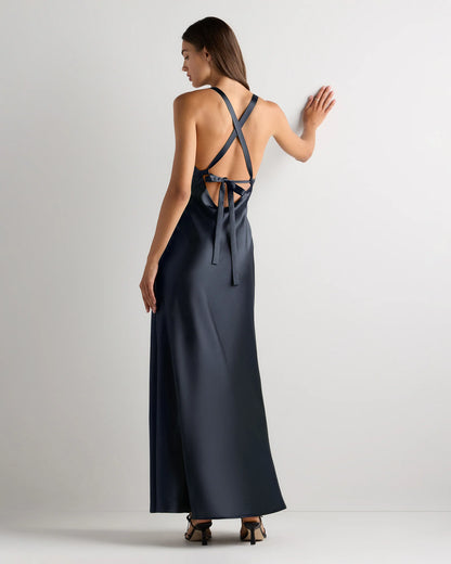 Bianca Stretch Satin Dress - 0 / Garden Sage Green