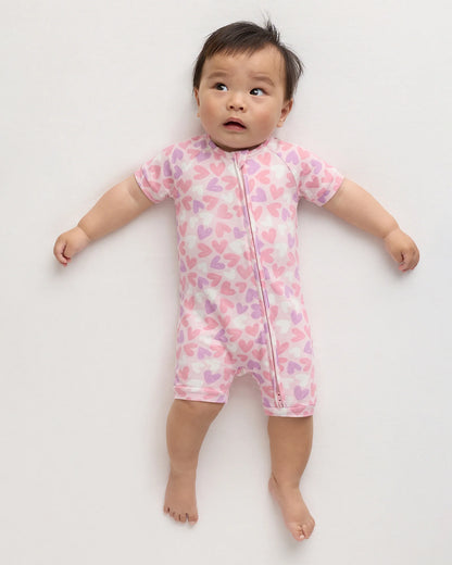 Bamboo Shortie Onesie Pajama - 0-3M / Blue Cars