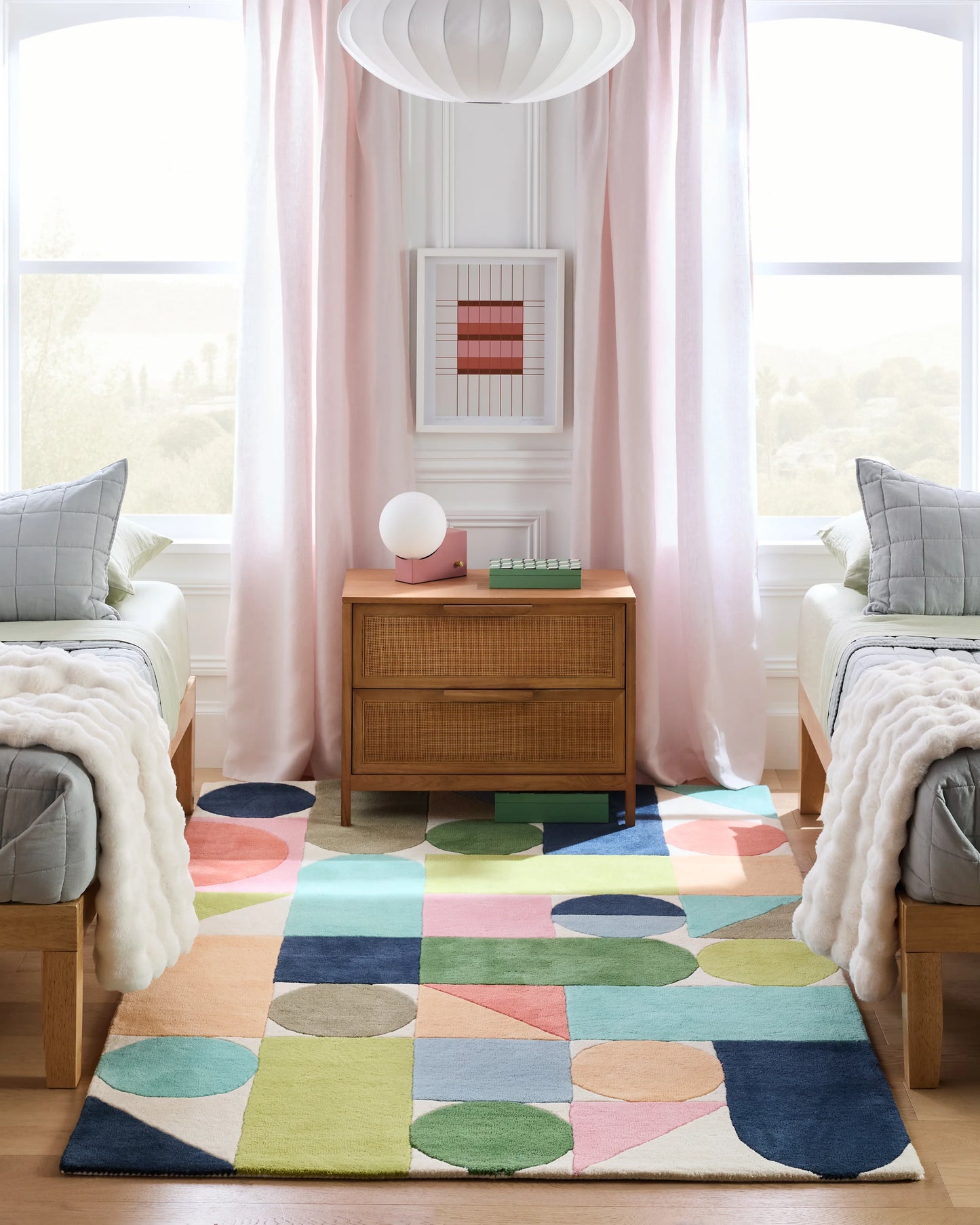 Bold Shapes Hand-Tufted Wool Rug - 3'6" x 5'6" / Multi