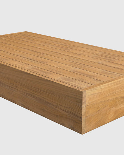 Solid Teak Outdoor Coffee Table - One Size / Natural Teak