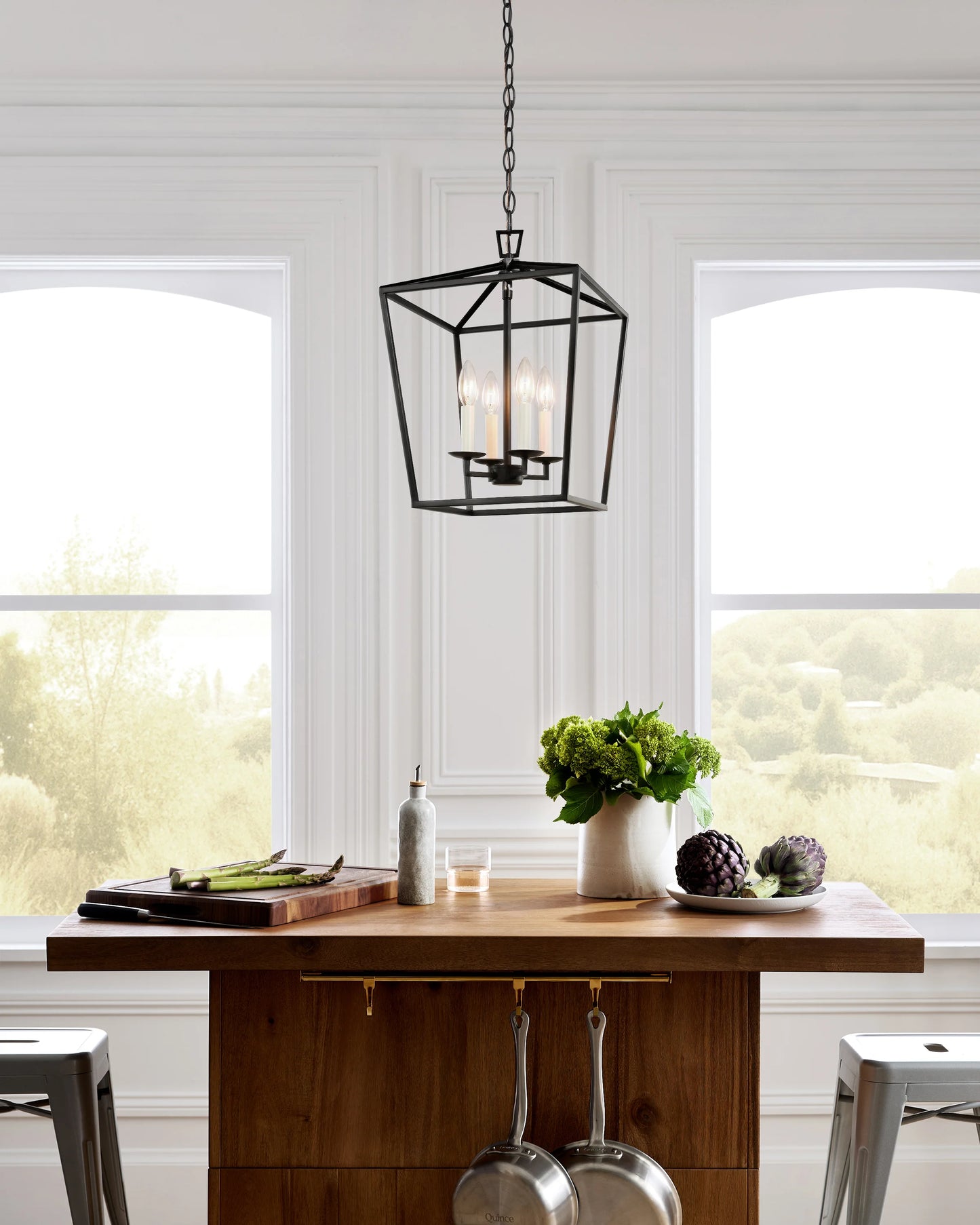 Traditional Steel Lantern Pendant - Small / Brass