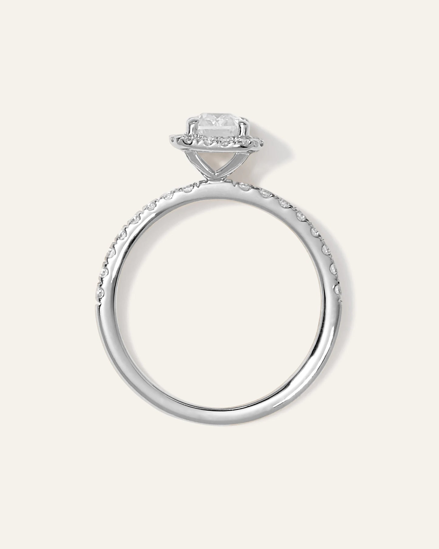 Lab Grown Diamond Emerald Halo Pave Engagement Ring - 1ct - 4 / Yellow Gold