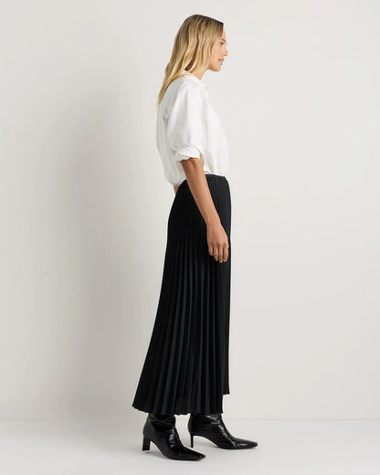 Pleated Matte Midi Skirt - XS / Coffee Bean Brown