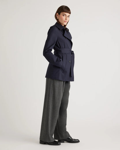 Comfort Stretch Short Trench Coat - XS / Coffee Bean Brown