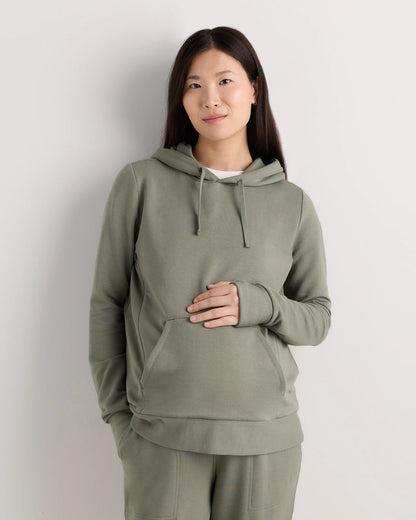 SuperSoft Fleece Maternity & Nursing Hoodie - XS / Off-White