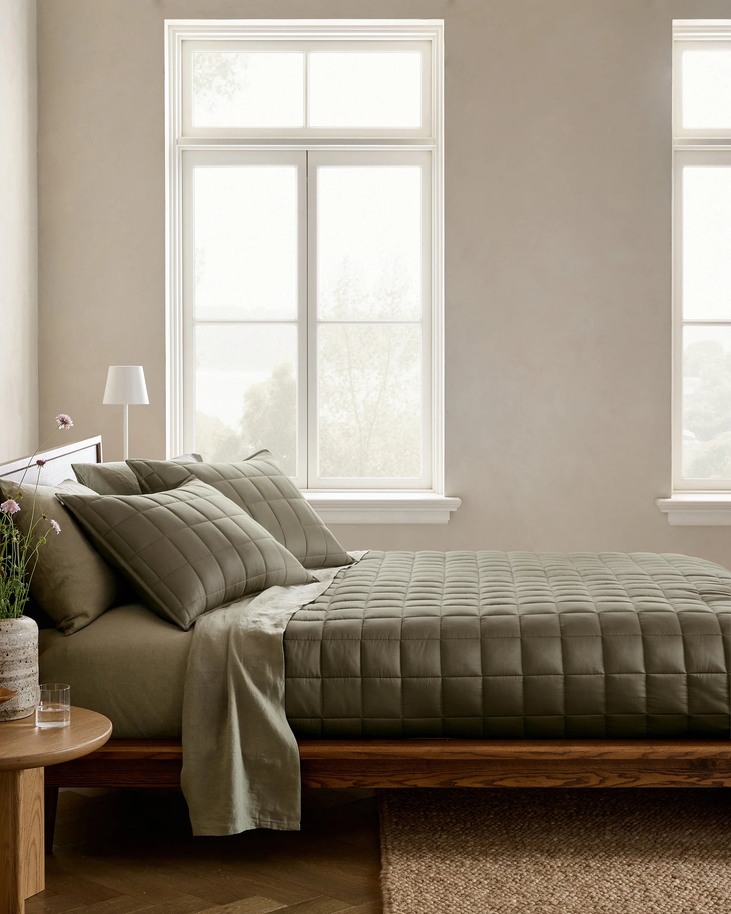 Bamboo Box Quilt Set - Twin / Sage