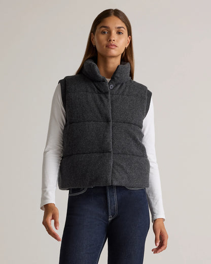Mongolian Cashmere Puffer Vest - XS / Black