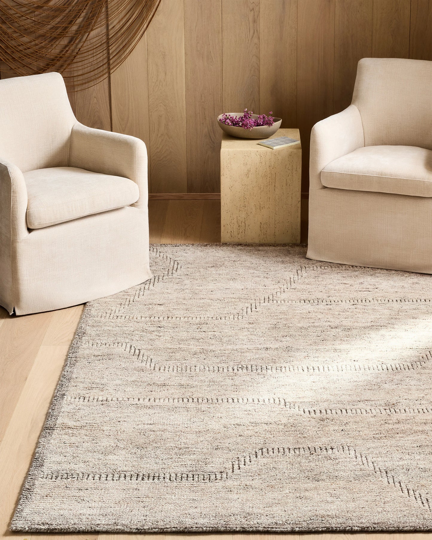 Wynona Hand-Knotted Wool Rug - 5' x 7'6" / Beige