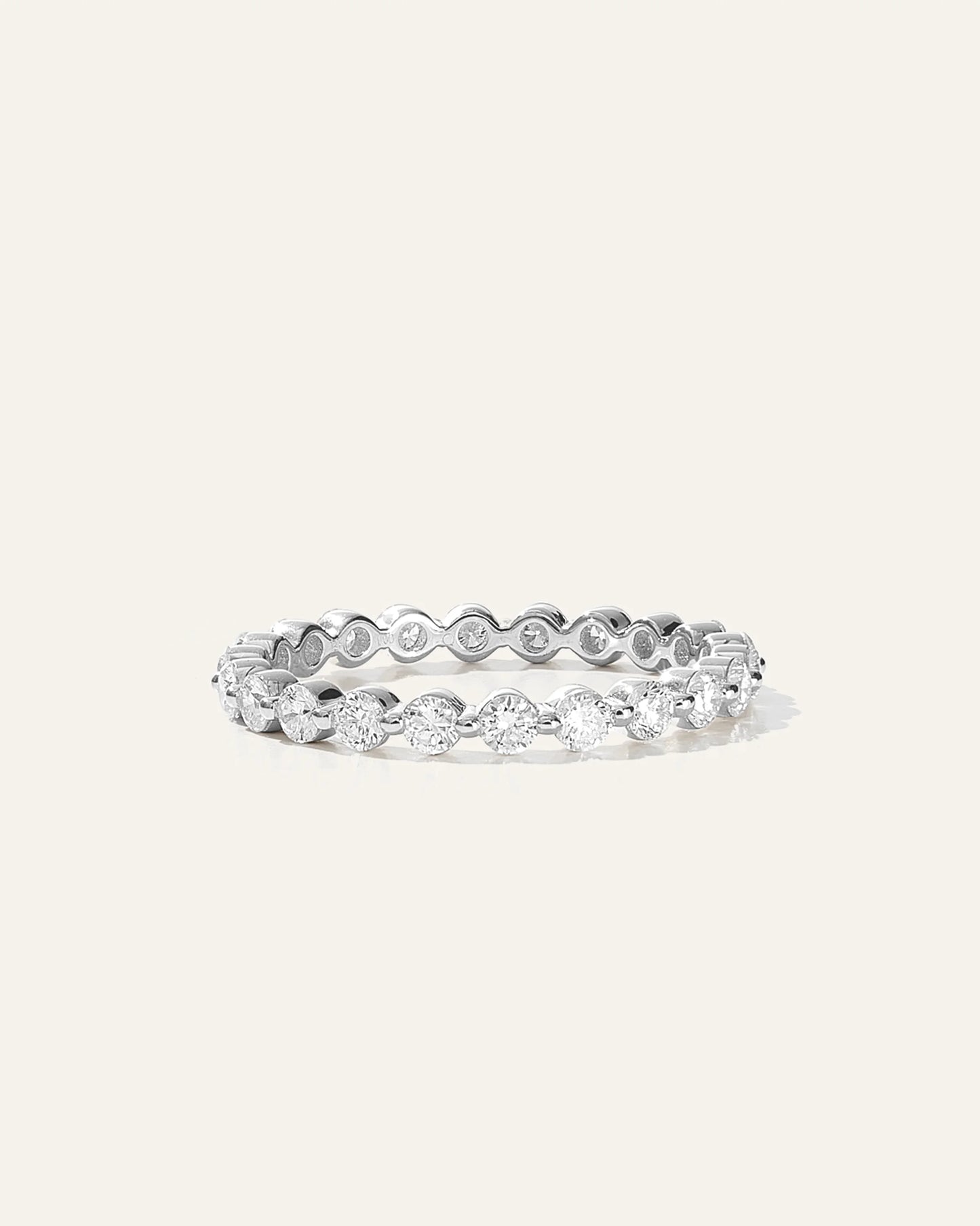 Lab Grown Diamond Single Shared Prong Eternity Band - 5 / Yellow Gold